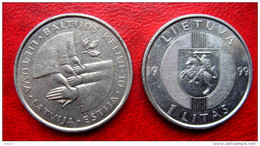 Lithuania 1 Litas 1999 Baltic Way Latvia , Estonia ,10 Years ,horseman ,soldier - Litauen