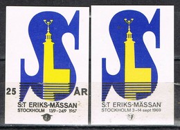 Viñeta, Label  ST. ERIKS MASSAN (Stockholm) Sverige  1967. Con Y Sin Sobrecarga * - Errors, Freaks & Oddities (EFO)