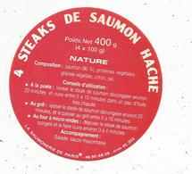 Autocollant , Steack De Saumon Haché , LA SAUMONERIE DE PARIS - Adesivi