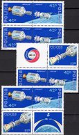 NASA/USSR 1975 POLEN 2387/8 In 3x 4-Block ** 12€ Raketen-Kopplung Bloque Ss Blocs Space Hb Sheets Bf POLOGNE/Polska - United States