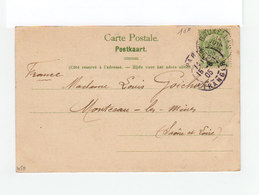 Sur Carte Postale De Bruxelles Timbre 5 C. Vert CAD Bruxelles 1905. Cachet D'entrée Paris étranger. (3224) - Otros & Sin Clasificación