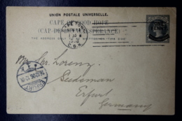 Cape Of Good Hope  Postcard P12  Capetown -> Erfurt Germany 1906 - Cape Of Good Hope (1853-1904)