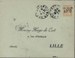 Entier Mouchon 15ct Orange 147x112 Surcharge Taxe Réduite à 0.10 Repiquage Hugo De Cort Lille CAD Toulon S Mer 12 12 06 - Enveloppes Repiquages (avant 1995)