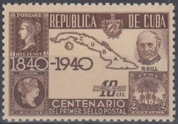 1940-276 CUBA REPUBLICA. 1940. 10c ED. 342. CENT PENNY BLACK ROWLAND HILL. MNH. - Ongebruikt