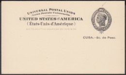 1899-EP-228 CUBA US OCCUPATION. 1899. Ed.40. 2c POSTAL STATIONERY. ROTURA DEL ORNAMENTO SUPERIOR. - Storia Postale