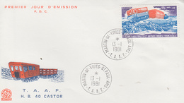 Enveloppe  FDC  1er  Jour   T.A.A.F   Véhicule  Antarctique  H.B   Castor    1981 - FDC