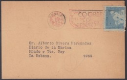 FM-120 CUBA REPUBLICA. 1953. FRANQUEO MECANICO HAVANA YATCH CLUB. POST METTER. - Briefe U. Dokumente