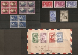 BASUTOLAND 1937-1948 FINE USED COMMEMORATIVE SETS INCLUDING 1947 ROYAL VISIT ON FIRST DAY COVER AND 1948 SILVER WEDDING - 1933-1964 Colonia Británica