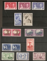 BASUTOLAND 1937 - 1949 COMMEMORATIVE SETS INCLUDING UNMOUNTED MINT 1948 SILVER WEDDING ON 4 SCANS UM/MM Cat £69+ - 1933-1964 Crown Colony