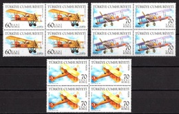 2007 TURKEY AIRPLANES BLOCK OF 4 MNH ** - Unused Stamps