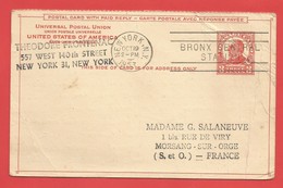 Carte Postale Entiers Postaux  états-unis-d'amérique Avec Réponse Payée THREE CENTS - Sonstige & Ohne Zuordnung