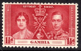 Gambia 1937 KGV1 1  1/2d Carmine Coronation MM SG 148 ( M1387 ) - Gambia (...-1964)