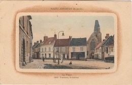 SAINT ARNOULT  78  YVELINES     CPA  COLORISEE   LA PLACE - St. Arnoult En Yvelines