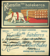 SZÁMOLÓ CÉDULA 1910-20. Cca. Győr , Koestlin Féle Hótekercs  /  Vintage Adv. Graphics BAR TAB Ca 1910-20 Sweet Roll - Zonder Classificatie