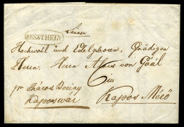 KESZTHELY 1846. Szép Portós Levél, Tartalommal, Kaposmérőre Küldve - ...-1867 Préphilatélie