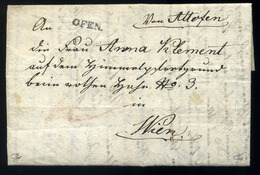 OFEN 1830. Óbuda, Portós Levél, Tartalommal Bécsbe Küldve "OFEN" (kis Típus) Bélyegzéssel - ...-1867 Prephilately