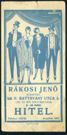 SZÁMOLÓ CÉDULA  Régi Reklám Grafika , Rákosi Jenő, II. Batthyány Utca  /  Vintage Adv. Graphics BAR TAB - Unclassified