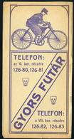 SZÁMOLÓ CÉDULA  Régi Reklám Grafika , Gyors Futár  /  Vintage Adv. Graphics BAR TAB Fast Delivery Service - Non Classificati