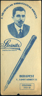 SZÁMOLÓ CÉDULA  Régi Reklám Grafika , Steinetz Töltőtoll  /  Vintage Adv. Graphics BAR TAB Fountain Pen - Sin Clasificación