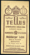 SZÁMOLÓ CÉDULA Régi Reklám Grafika ,Weinberger órás ékszerész II. Margit Körút  /  Vintage Adv. Graphics BAR TAB, Weinbe - Ohne Zuordnung