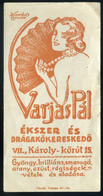 SZÁMOLÓ CÉDULA Régi Reklám Grafika ,Varjas Pál, Ékszer, Drágakő  /  Vintage Adv. Graphics BAR TAB, Pál Varjas Jeweler - Zonder Classificatie