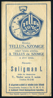 SZÁMOLÓ CÉDULA Régi Reklám Grafika , Seligman I. órás és ékszerész  /  Vintage Adv. Graphics BAR TAB, Seligman Watchmake - Unclassified