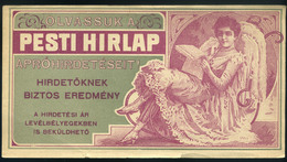 SZÁMOLÓ CÉDULA Régi Reklám Grafika , Pesti Hírlap  /  Vintage Adv. Graphics BAR TAB, Pest Gazette - Unclassified