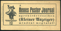 SZÁMOLÓ CÉDULA Régi Reklám Grafika , Neues Pester Journal  /  Vintage Adv. Graphics BAR TAB, New Journal Of Pest - Non Classificati