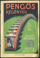 SZÁMOLÓ CÉDULA Régi Reklám Grafika , Pengős Regények  /  Vintage Adv. Graphics BAR TAB, Pengo Novels - Ohne Zuordnung