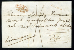 TEMESVÁR 1830. Cca. Szép Franco Levél, Piros "TEMESVÁR " és "FRANCO" Bélyegzéssel Pestre Küldve - ...-1867 Prephilately