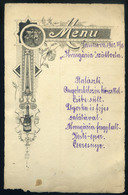 MENÜKÁRTYA 1902. Pancsova, Hungária Szálloda - Non Classificati