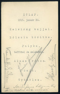 MENÜKÁRTYA  Budapest, Sándor János Belügyminiszter Tiszteletére 1915. - Non Classés