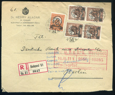 BUDAPEST 1934. Ajánlott Közjegyzői Levél Ritka Bérmentesítéssel Berlinbe Küldve - Storia Postale