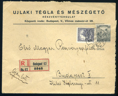 BUDAPEST 1926. Helyi Ajánlott Levél,  Korona-fillér Vegyes Bérmentesítéssel - Storia Postale