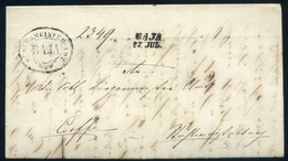 BAJA 1855. Hivatalos Polgármesteri Levél, Tartalommal, Aláírással Szabadkára Küldve - ...-1867 Prephilately