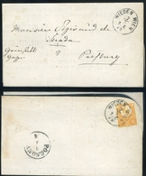 1874. Ollóval Vágott 2Kr-os Bélyeg, Bécsben (!!) Feladott Gyászjelentésen Pozsonyba Küldve, Portózás Nélkül! Mérey Károl - Covers & Documents