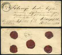 DEBRECEN 1870. Dekoratív értéklevél Königsfeldbe Küldve, Magyar Cs.kir. Gyalogezredhez. Szép! - Used Stamps