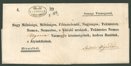 KAPOSVÁR 1848. Érdekes Tartalmú, Dekoratív Nyomtatvány Szőllősvégardóra (Kárpátalja) Küldve - ...-1867 Prephilately