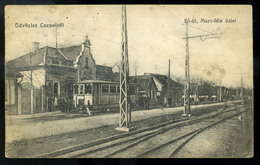 CSEPEL 1916.  Fő út, Marx Jenő üzlete, Villamos, Régi Képeslap  /  Jenő Marx's Store Tram Vintage Pic. P.card - Hungary