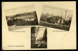 DEVECSER 1930. Esterházy Kastély, Régi Képeslap  /  Castle Esterházy Vintage Pic. P.card - Hungría
