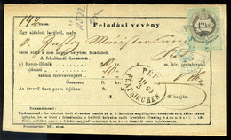 PÉCS 1869. Feladási Vevény 12Kr Okmány Bélyeggel, Szép Bélyegzéssel - Used Stamps