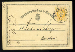 KROMPACH 1871. 2Kr-os Díjjegyes Lap, Szép Bélyegzéssel Kassára Küldve (G:400p)  /  1871 2 Kr Stationery Card Nice Pmk To - Gebruikt