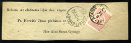 NAGYABONY 1873. Szép, Teljes, Nyomtatott Címszalag Jászalsószentgyörgyre Küldve - Used Stamps