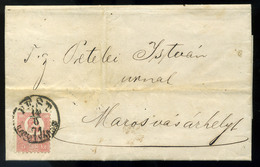 PEST 1871.06. Mauthner Testvérek Dekoratív Céges Levél Kőnyomat 5Kr-ral Marosvásárhelyre Küldve - Used Stamps