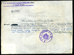 II. VH 1944. GYŐR Munkaszolgálatos Igazolvány, Feldmann Henrik - Covers & Documents