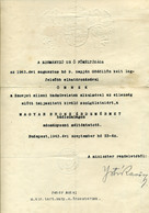 1943. Bronz érdemérem, Adományozó Oklevél - Unclassified