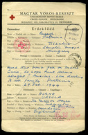BUDAPEST 1944. Magyar Vöröskereszt Érdeklődő Nyomtatvány Az USA-ba  Küldve , Többszörös Cenzúrázással - Briefe U. Dokumente