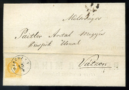 MARCALI 1871. Pfeffer Mihály, Orvos, Sebészdoktor Postázott Gyászjelentése A Váci Püspöknek Küldve - Used Stamps