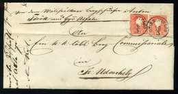 GYERGYÓSZENTMIKLÓS 1860. Levél, Okmánybélyeges Tartalommal , 2*5Kr  Székeudvarhelyre Küldve - Used Stamps