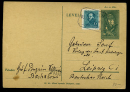 BASHALOM 1934. Kiegészített Díjjegyes Lap, Postaügynökségi Bélyegéssel  /  Uprated Stationery Card Postal Agency Pmk - Lettres & Documents